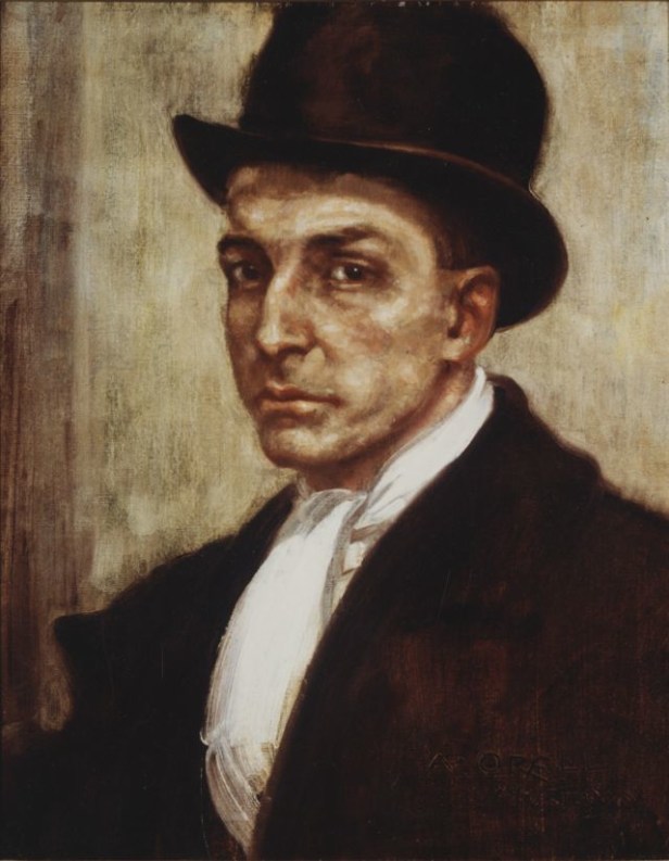 Argio Orell, "Autoritratto con cilindro" (1924)