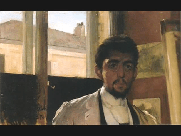 Carlo Wostry in uno dei suoi più celebri autoritratti,