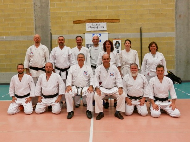 La rappresentanza del Friuli Venezia Giulia ritratta a Roccaforte di Mondovì assieme ad Alessandro Tittarelli Shihan e TRistao da Cunha Shihan.
